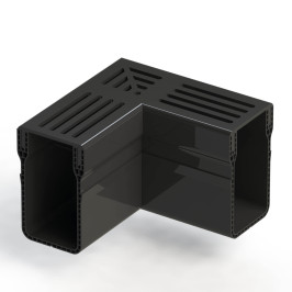 Accessories | 14.9x14.9 cm | Drain Gutter Slim Black Corner