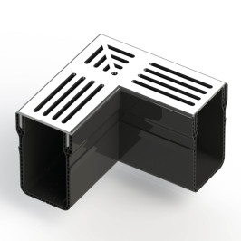 Toebehoren | 14.9x14.9 cm | Afvoergoot Slim Alu Hoek