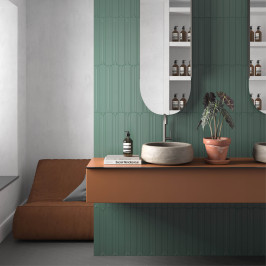 Ceramic wall tile | 5x40 cm | Hopp Bro Green Ceramic wall tile | 5x40 cm | Hopp Bro Green