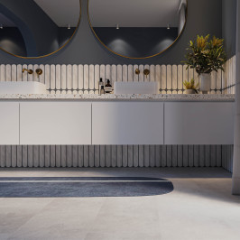 Ceramic wall tile | 5x25 cm | Materia Curve White