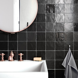 Ceramic wall tile | 10x10 cm | Tilestone Keramische Zellige Black