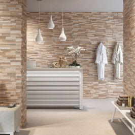 Ceramic wall tile | 15x61 cm | Tilestone 3D Bois Sand Ceramic wall tile | 15x61 cm | Tilestone 3D Bois Sand