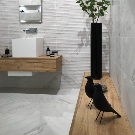 Carrelage en céramique sol et mur | 75x75 cm | Tilestone Marble White