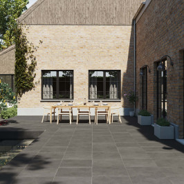 Carrelage extérieur en céramique | 80x80 cm | Tilestone Belgian Black  Carrelage extérieur en céramique | 80x80 cm | Tilestone Belgian Black