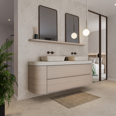 Keramische wandtegel | 120x280 cm | Roca Serena Crosscut Bone