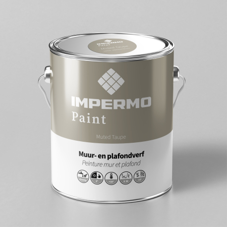 Verf | 18x20 cm | Muur & Plafond - Impermo Paint - Muted Taupe
