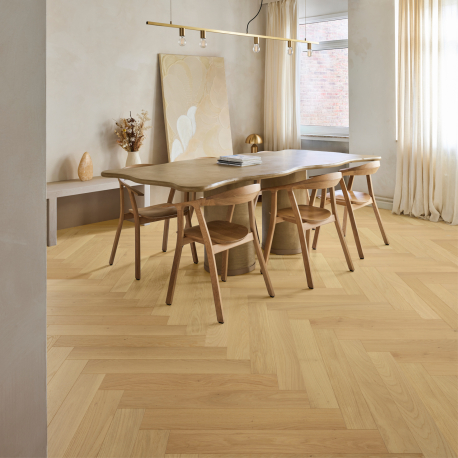 Meerlagig parket tand en groef | 9x60 cm | LMB Natural Oak Herringbone