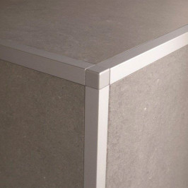 Profil | 1x270 cm | Embout de profilé Alu Argent Anodisé, Carré