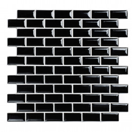 Mozaïek | 30x30 cm | Mosaic Black Glossy Metro Mozaïek | 30x30 cm | Mosaic Black Glossy Metro
