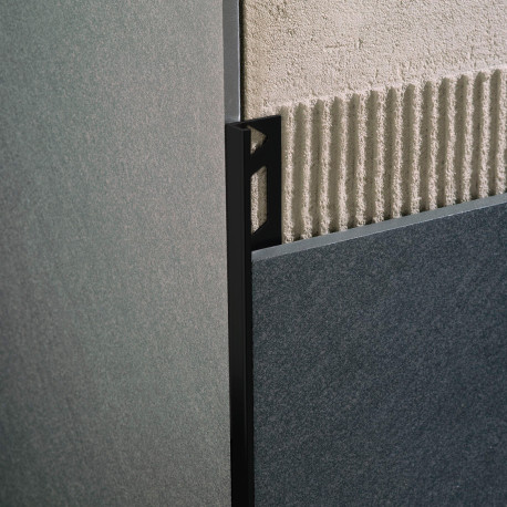 Profil | 1x270 cm | Profil en L Alu Revêtement en poudre Noir Mat Gauffré