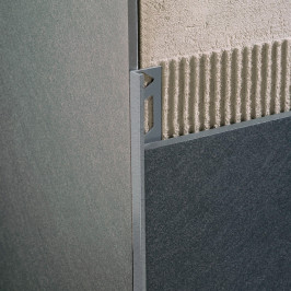 Profiel | 1.25x270 cm | L-Profiel Alu Gepoedercoat Cement Grijs Reliëf