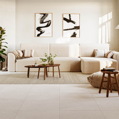Ceramic floor and wall tile | 60x60 cm | Iravati White