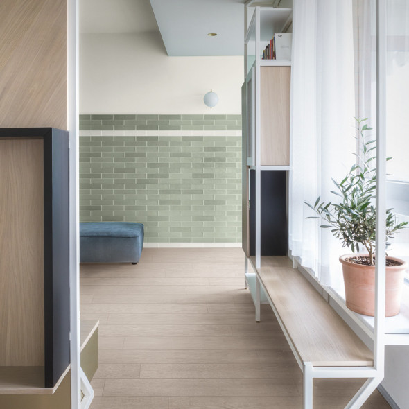 keramische wandtegel, wandtegels, groen, Impermo, landelijk, strak